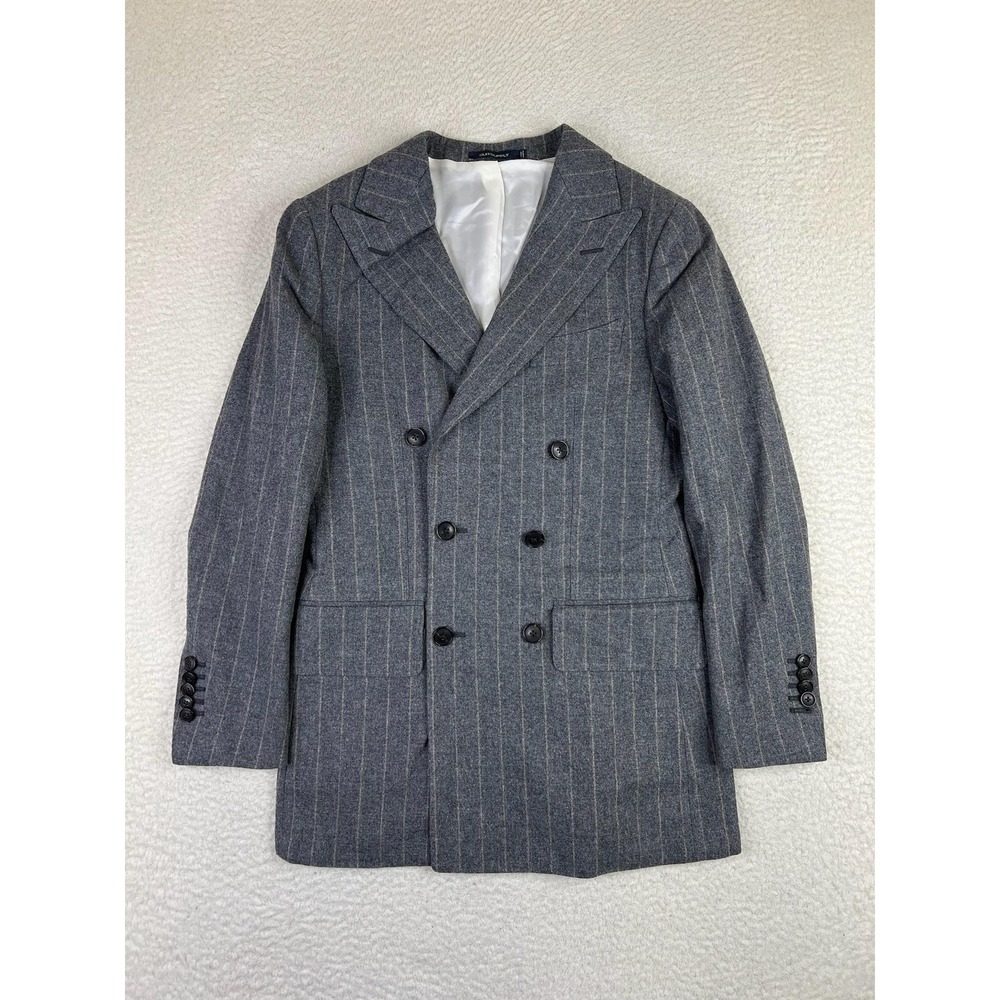 Suitsupply Suit Jacket Mens 30R Gray Pinstripe Wool La Spalla Double Breasted